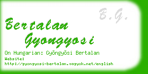 bertalan gyongyosi business card