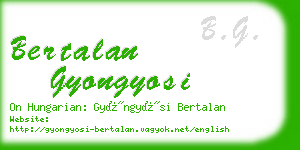 bertalan gyongyosi business card